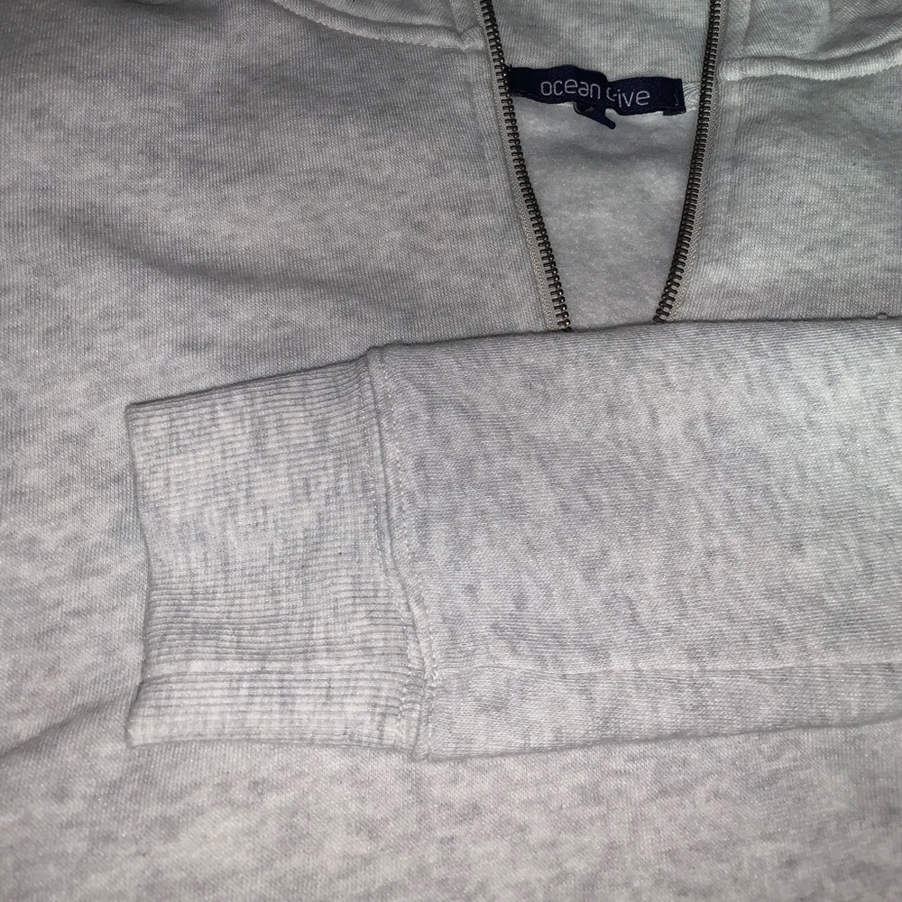 White Pullover Fleece Hoodie Quarter Zip